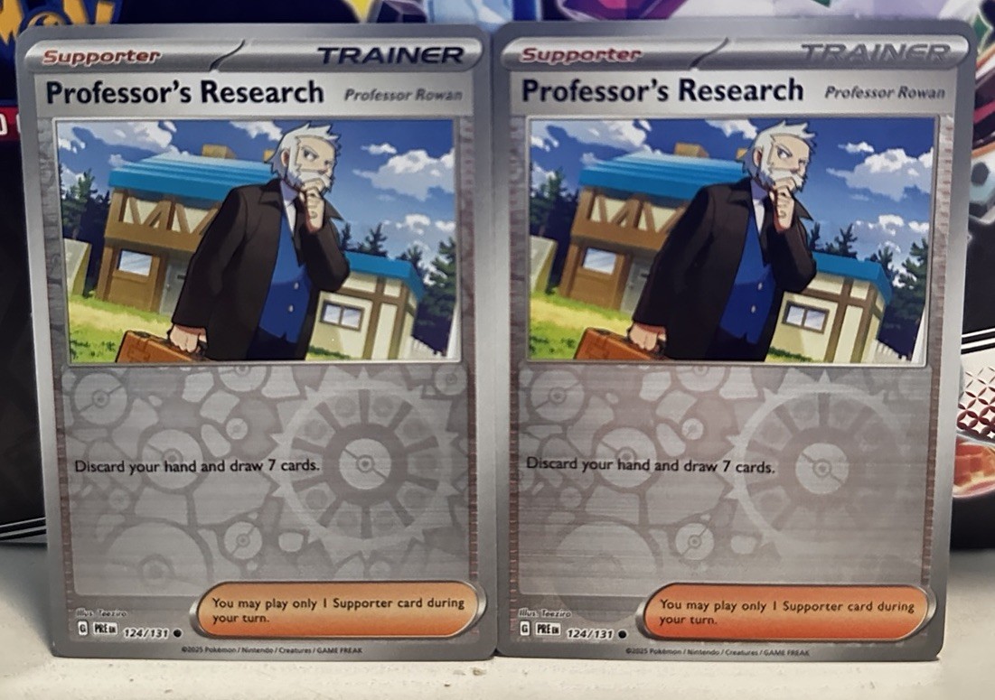 (Set Of 3) Pokemon Prismatic Evolution Reverse Holo Professor's Research Rowan