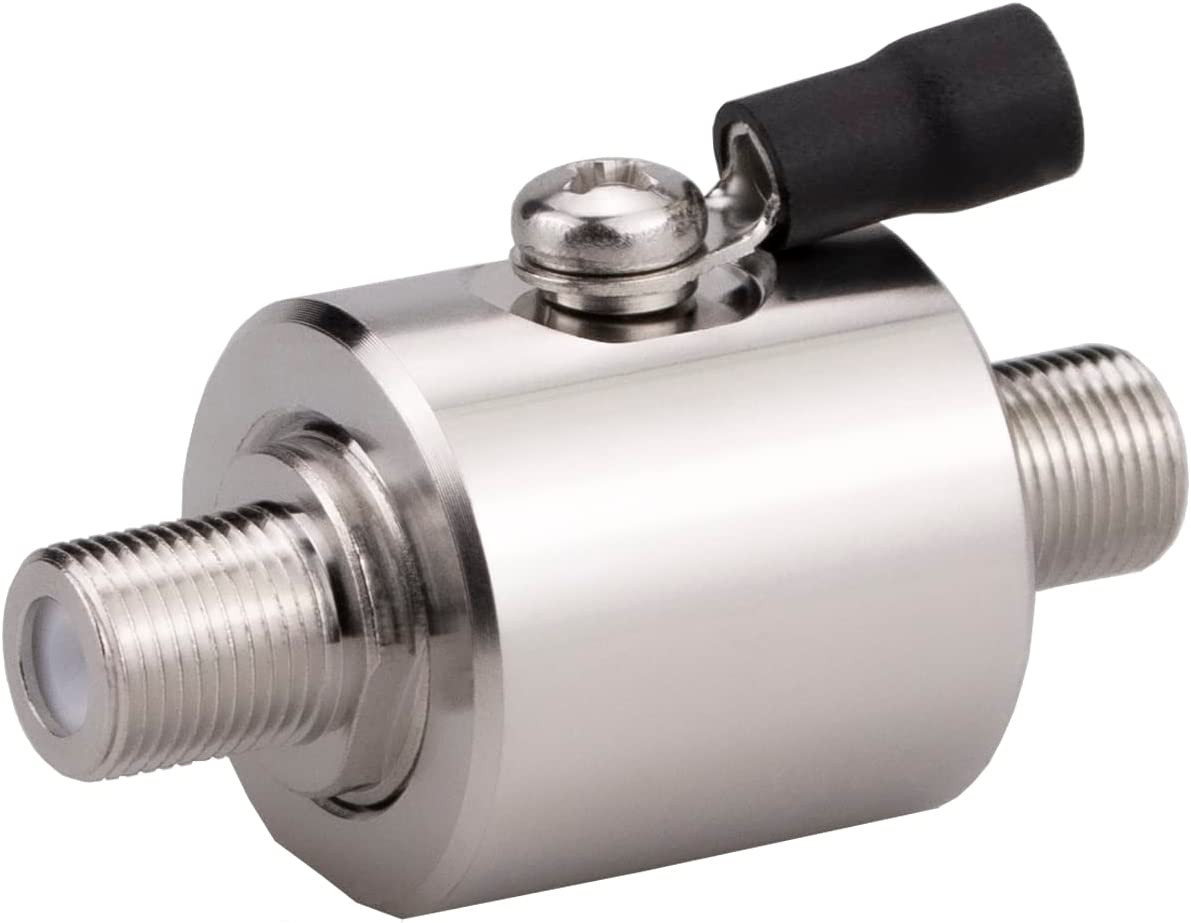 F Type Lightning Arrestor Female to Female 75 Ohm Cellular 2G 3G 4G LTE CATV Sat