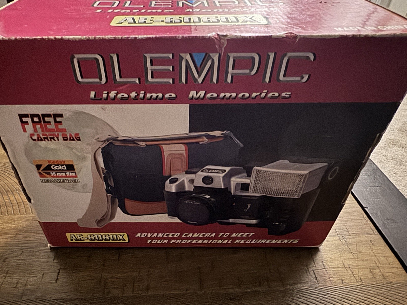 New Olempic Advanced Camera Model AE-6060X Focus Free 35mm with Carrying Case