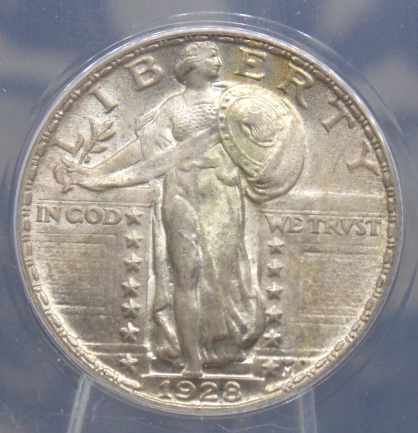 1928 "P" Standing Liberty SILVER Quarter 25c ANACS MS64 #757 Unc BU ECC&C, Inc.