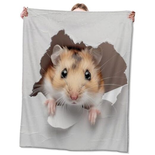 Cute Hamster Blanket,Gifts for Pet Lovers,Lightweight Flannel 50"x60" Hamster02