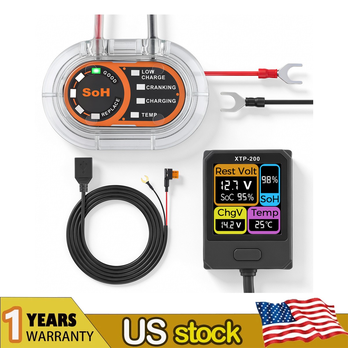 Battery Monitor Tester Car Battery Monitor 1Set US 433MHZ NEW 12V