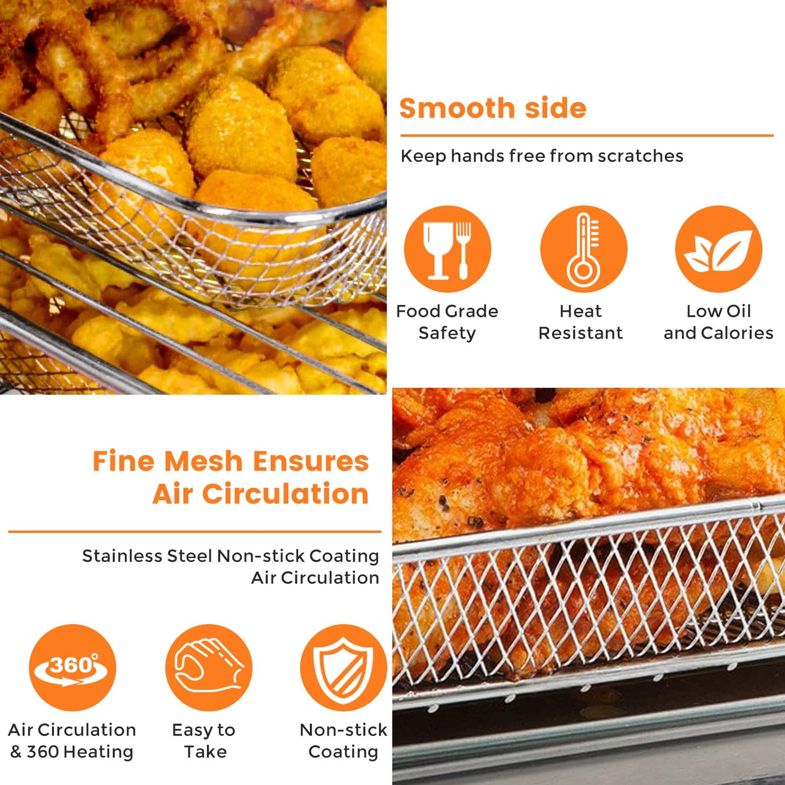 Air Fryer Basket Replacement for Nuwave Bravo xl air fryer 11.7 * 9.7''