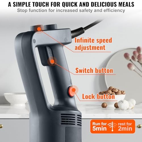 VEVOR Commercial Immersion Blender 500W 20in Variable Speed