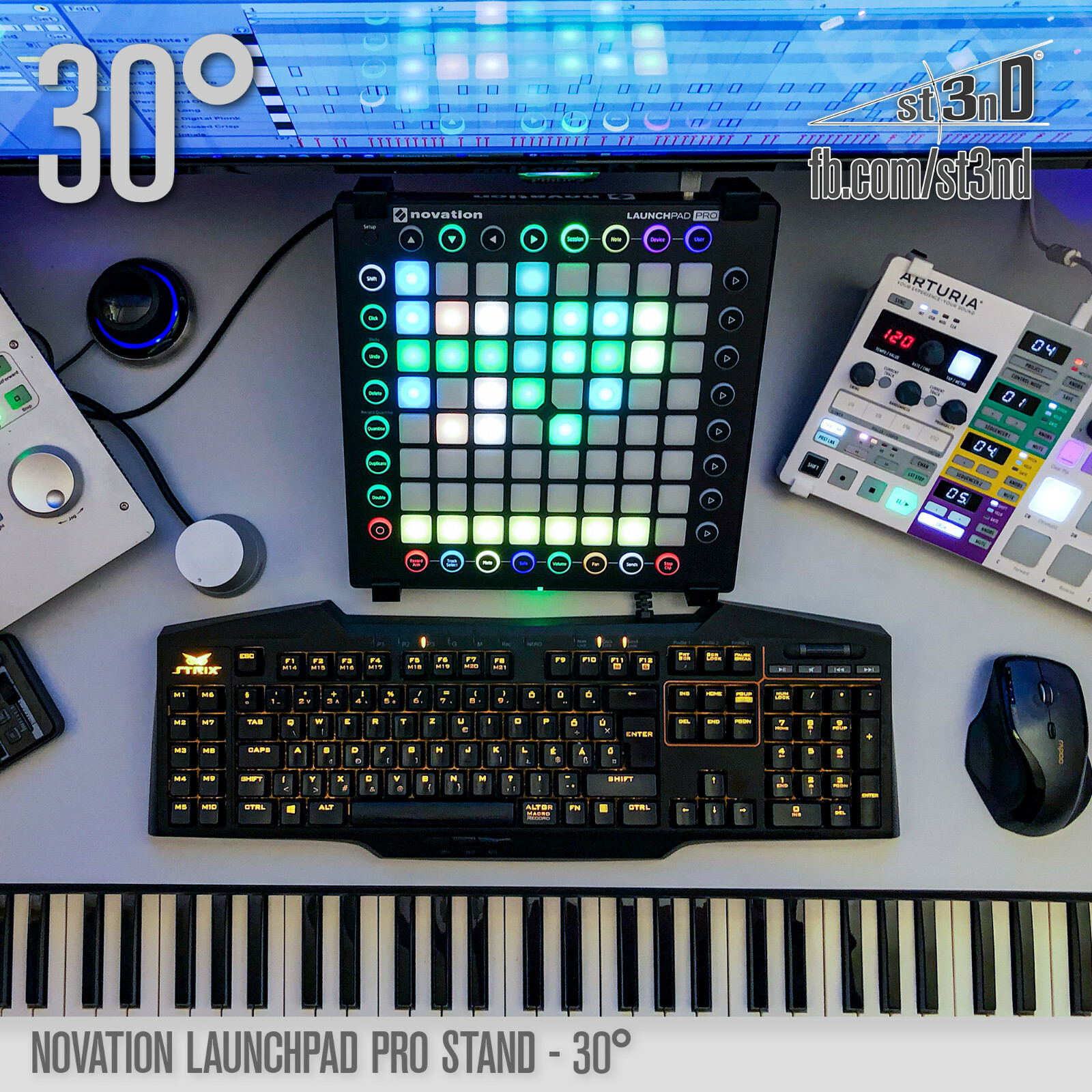 NOVATION LAUNCHPAD PRO STAND - 30 degrees - 3D printed - 100% Buyer satisfaction
