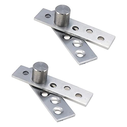 2Sets Silver Stainless Steel 270 Degree Door Pivot Hinges 74x18x3mm