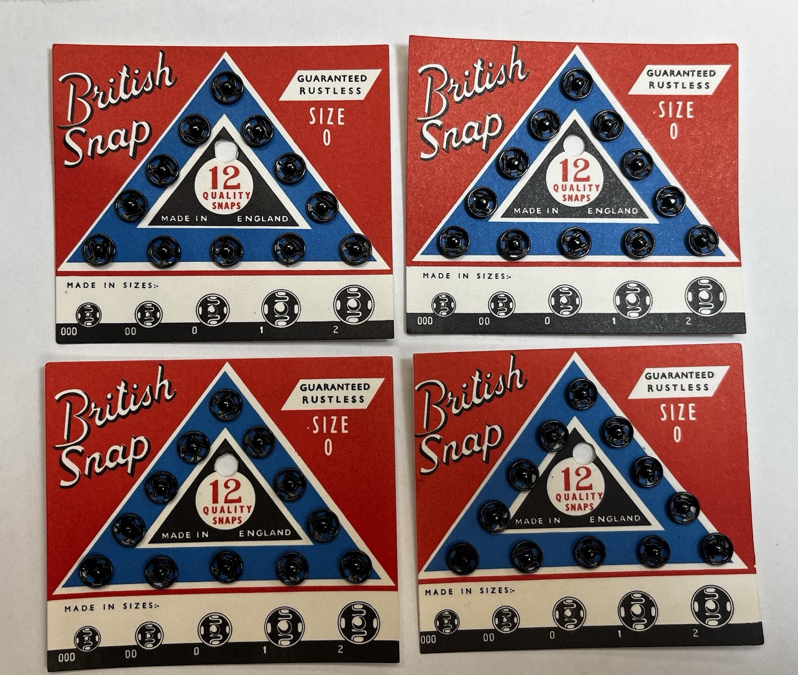 48 Vintage Black Snaps 5/16” Size 0 Snowman Eyes Crafts Sewing Clothes #4070