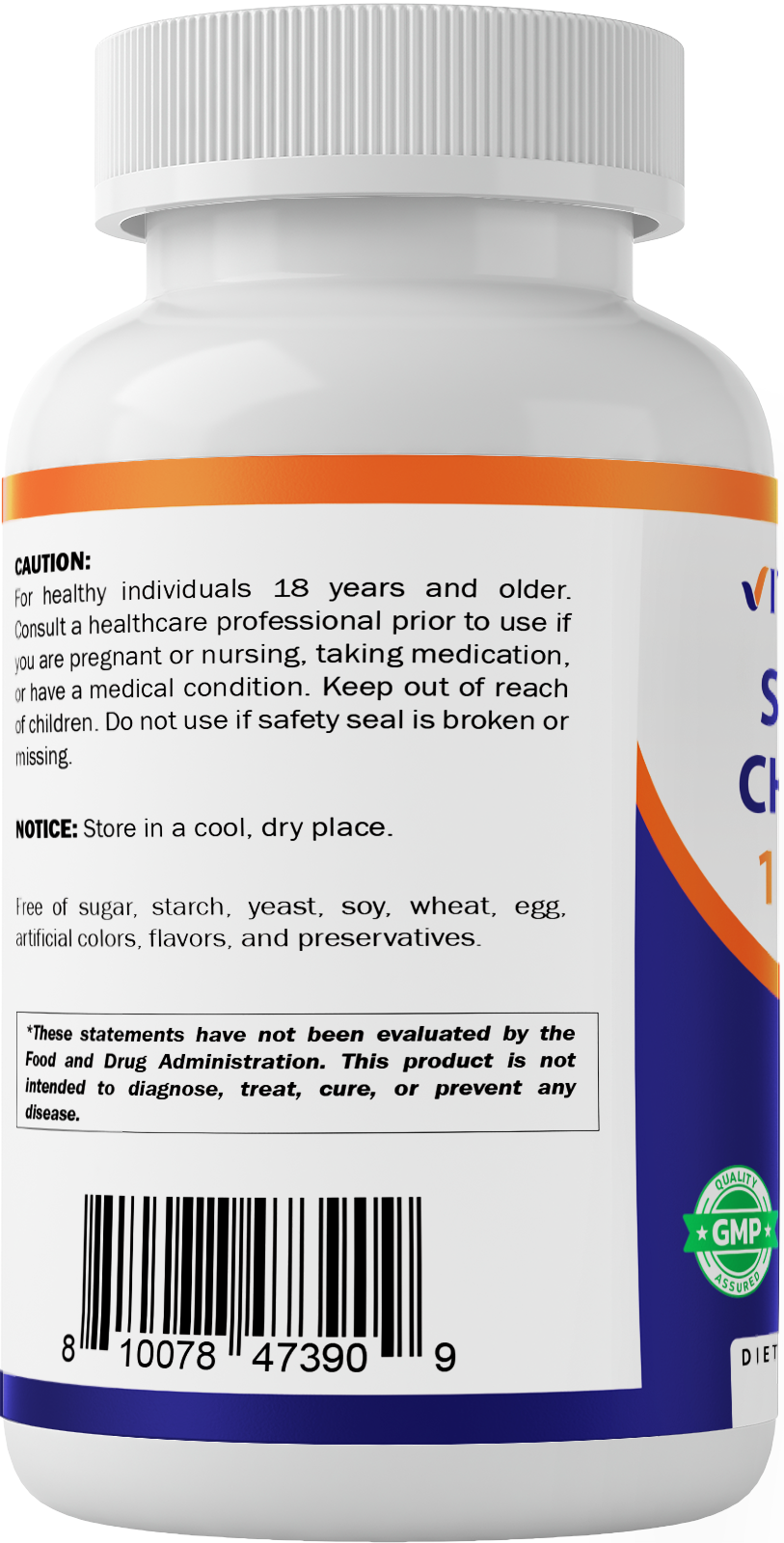 Vitamatic Sodium Chloride 1000mg, 365 Tablets - Salt Tablets, Non-GMO, Gluten F