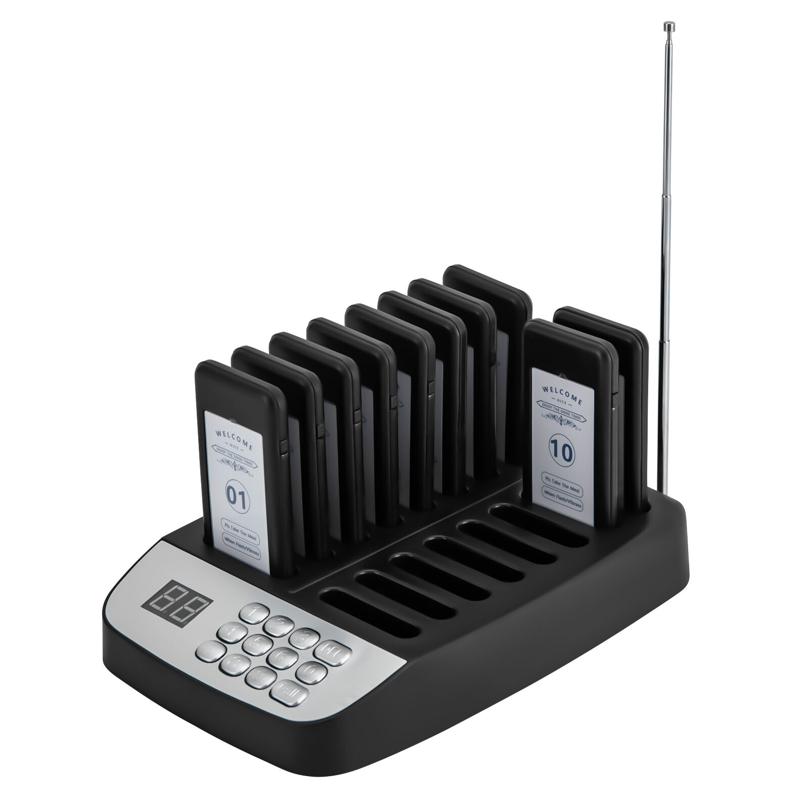 10 Restaurant Coaster Pager Guest Call Wireless Paging Queuing Calling System