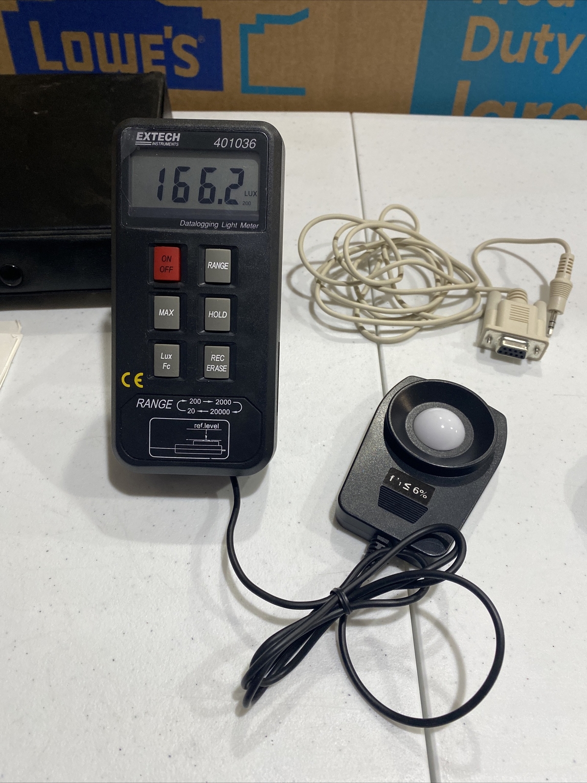 Extech Instruments 401036 Light Meter Data Logger Logging Illumination Works