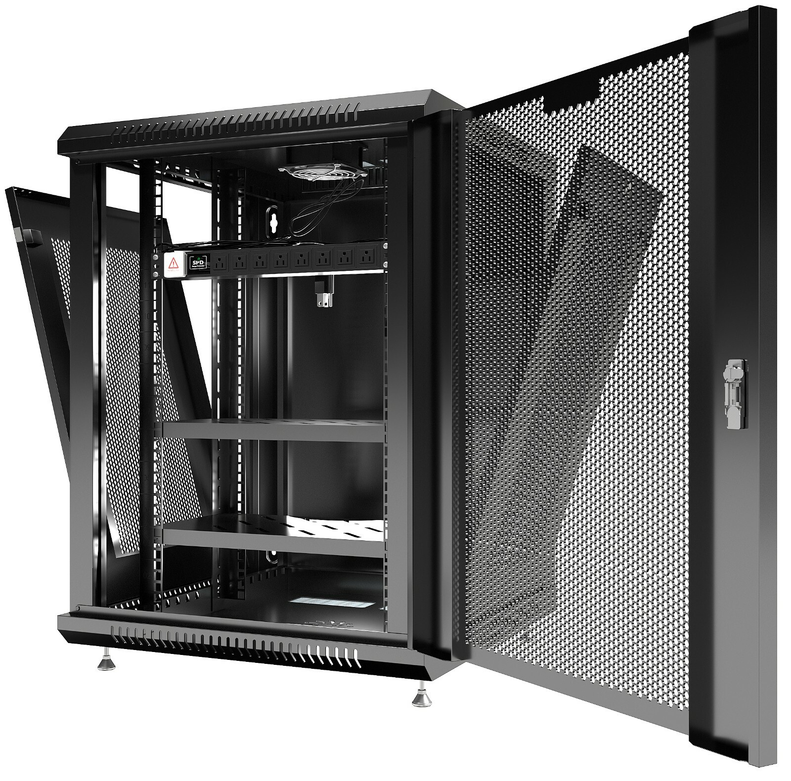 Server Rack 15U Wall Mount Cabinet Locking Networking Data Enclosure VENTED Door