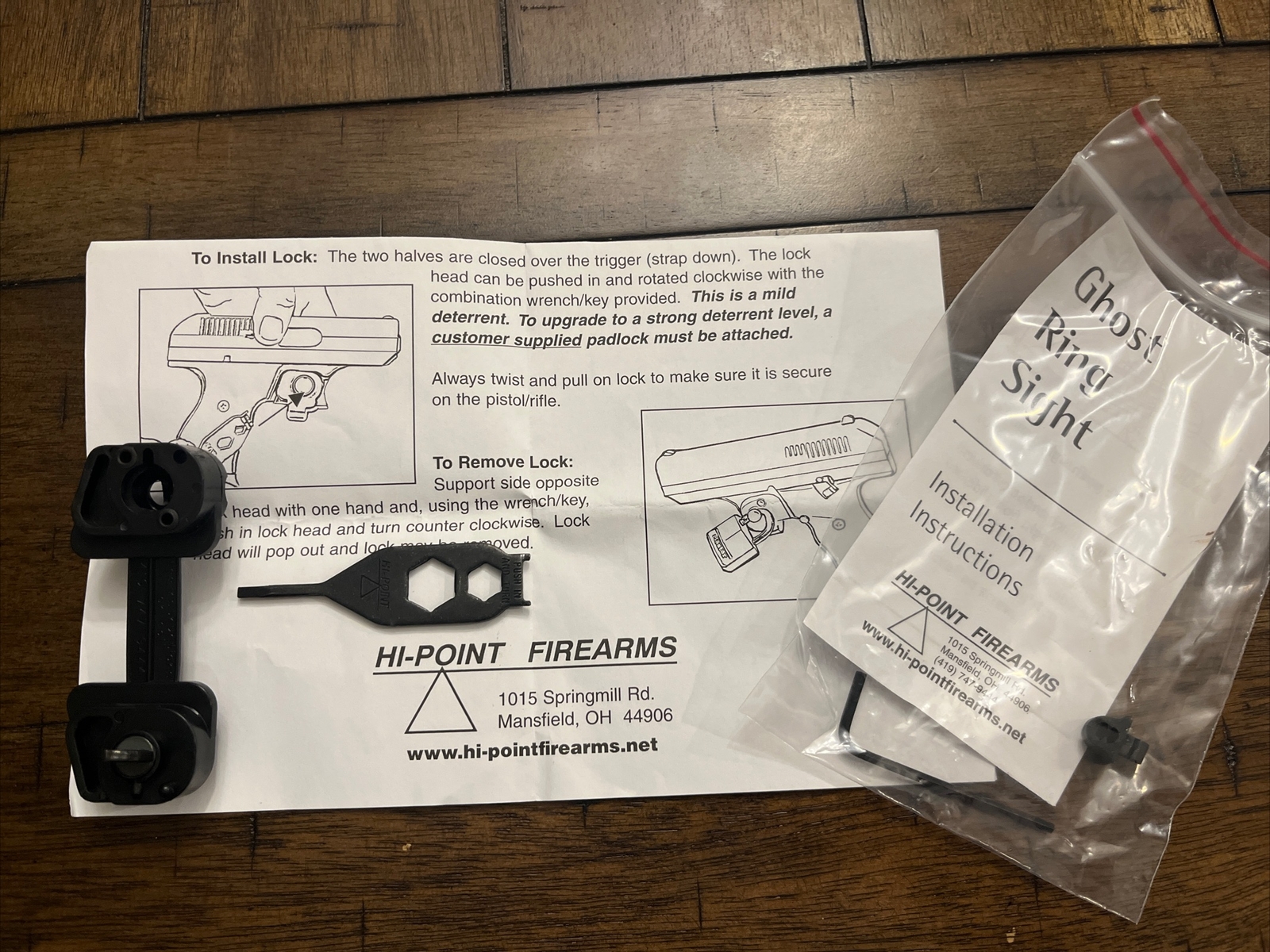 New HI-POINT Firearm DUAL LOCK Trigger Lock & Key With Ghost Ring Sight CF380*^