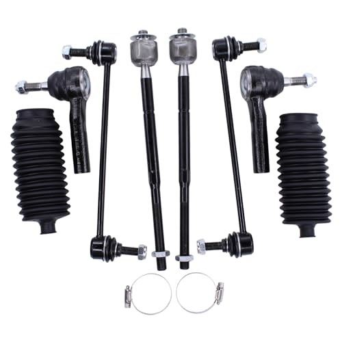 Front Inner and Outer Tie Rod Ends Sway Bar End Links and Boot for Dodge