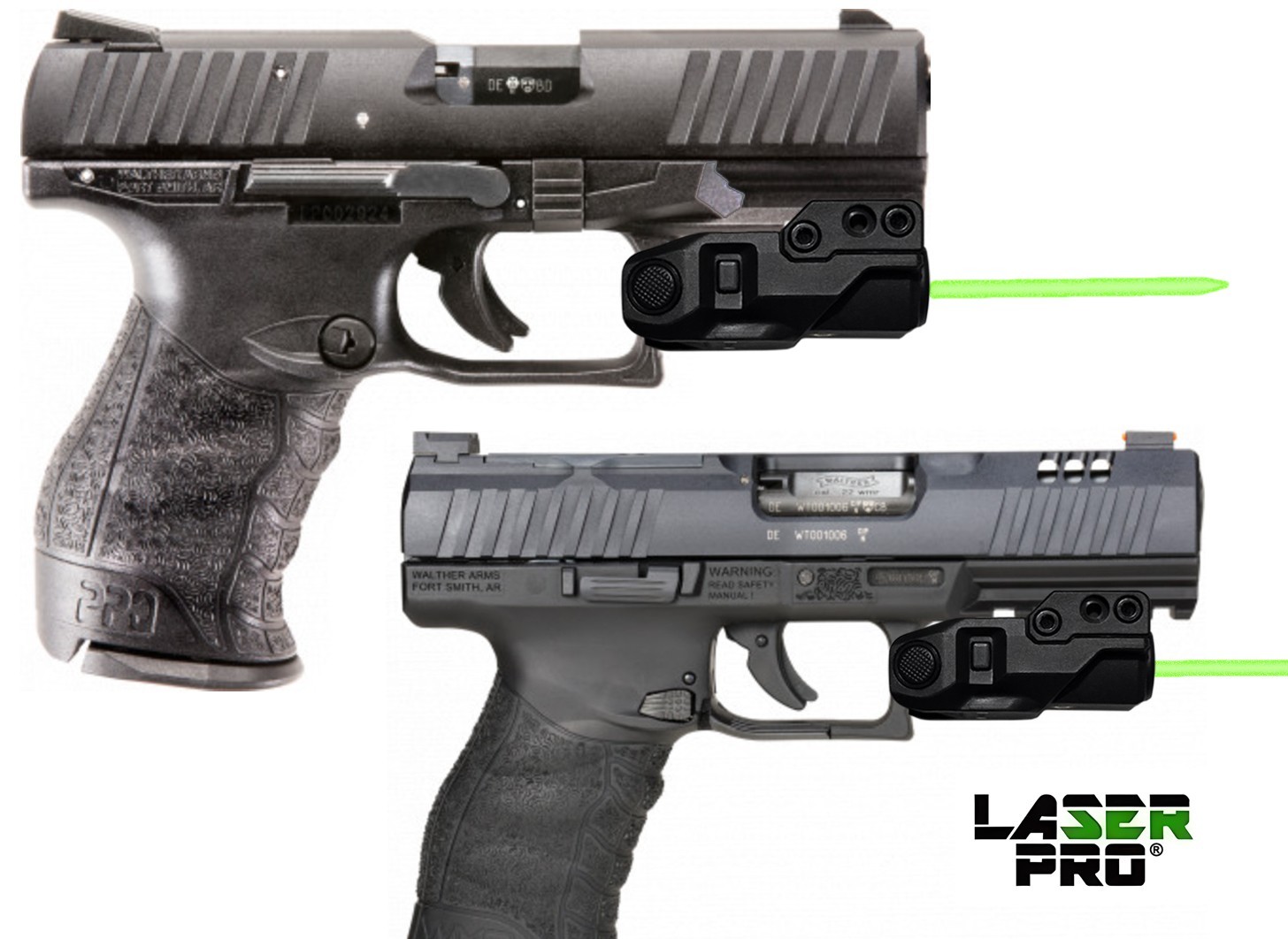 Green Laser for Walther WMP Q5 SF, Q4 SF, Creed, PPX, PPQ: M1 M2 Q4 Q5 4" & 5"