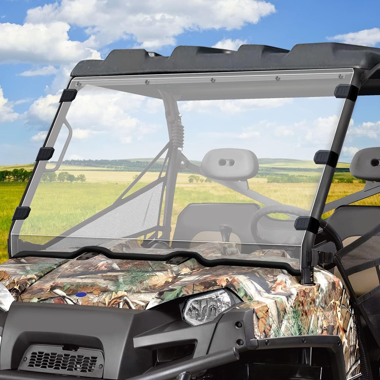 Heavy Duty Full Windshield for Polaris Ranger XP 800/ XP 800 Crew/800 6x6 10-16