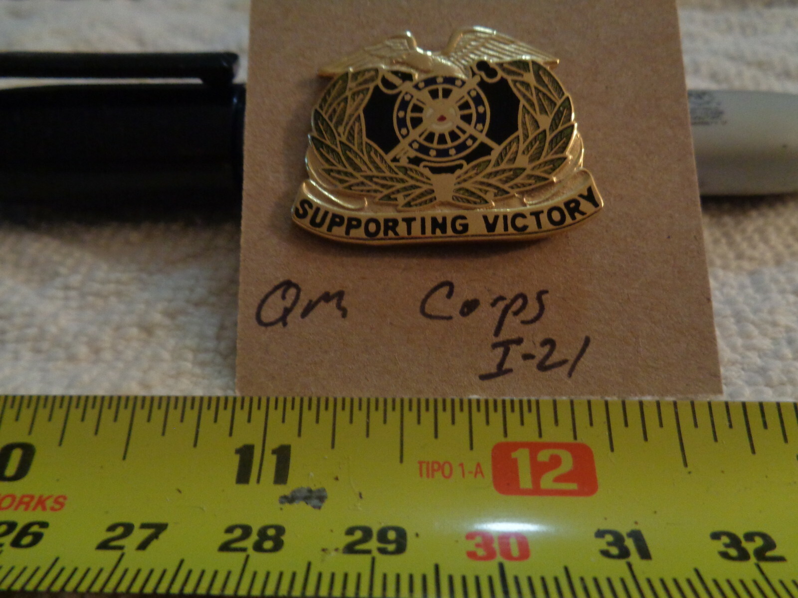 Quartermaster Corps I-21 Unit Crest, DI, DUI (DRAW#13)