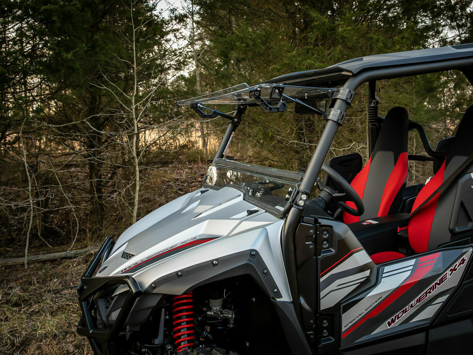SuperATV Scratch Resistant Flip Windshield for Yamaha Wolverine X4X2