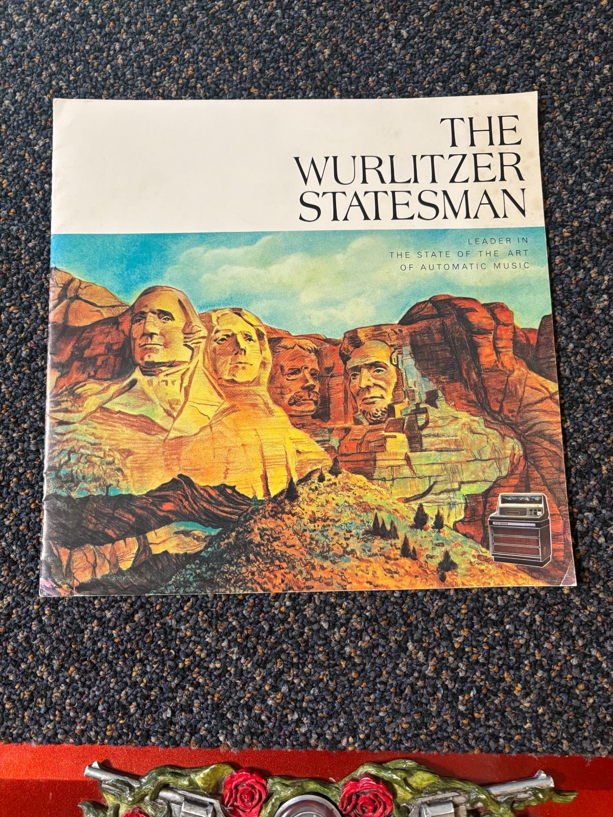 FACTORY ORIGINAL WURLITZER MODEL 3400 STATESMAN 45 PHONOGRAPH FOLD OUT FLYER