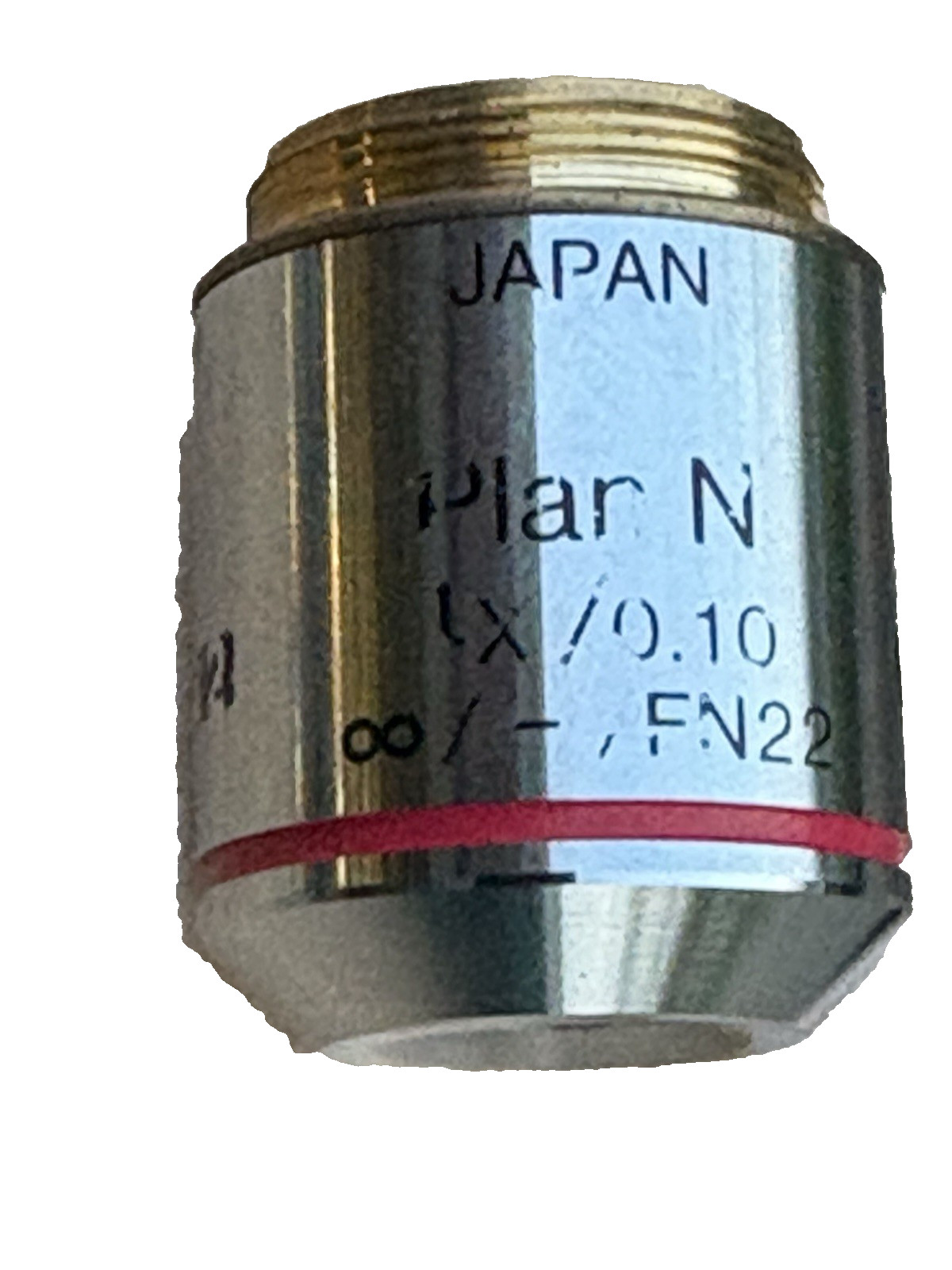 OLYMPUS JAPAN MADE MICROSCOPE LENS PLAN N 4X/0.10 PLN4X UIS2 FN22