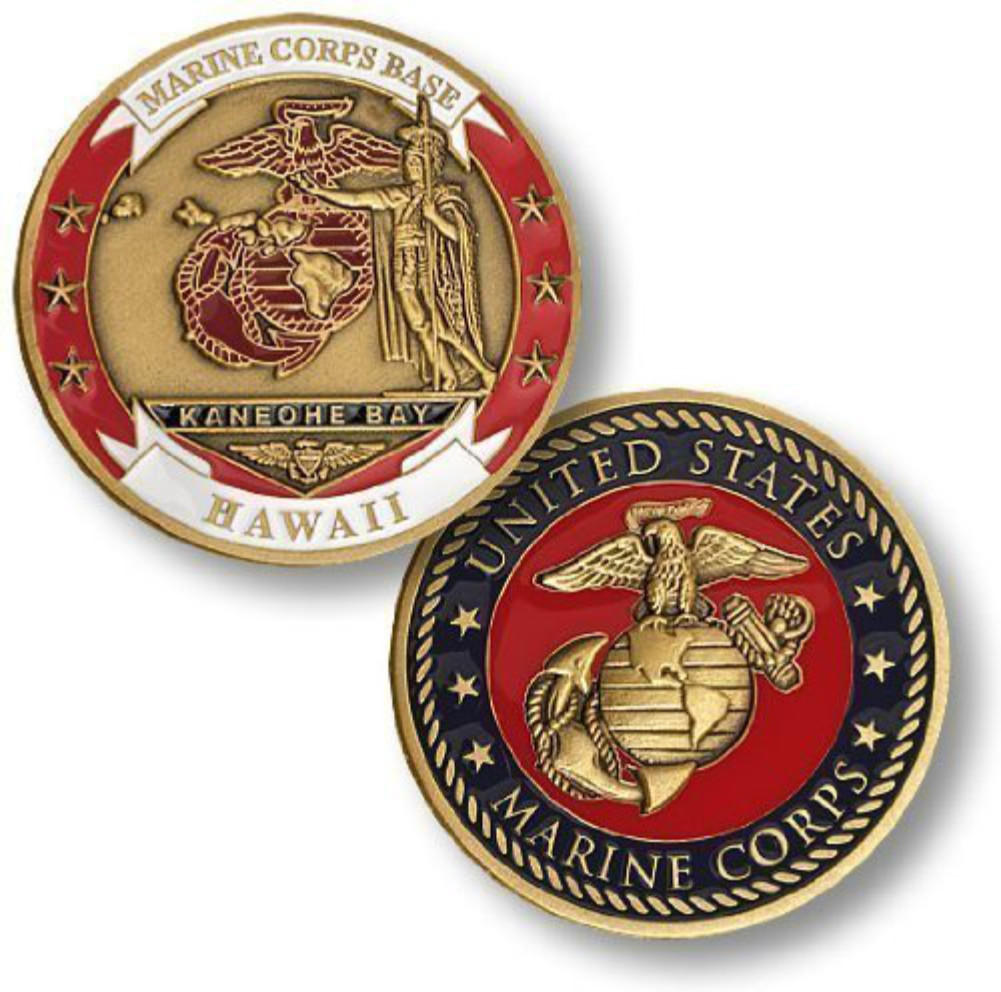 NEW USMC U.S. Marine Corps Base Kaneohe Bay Hawaii Challenge Coin.