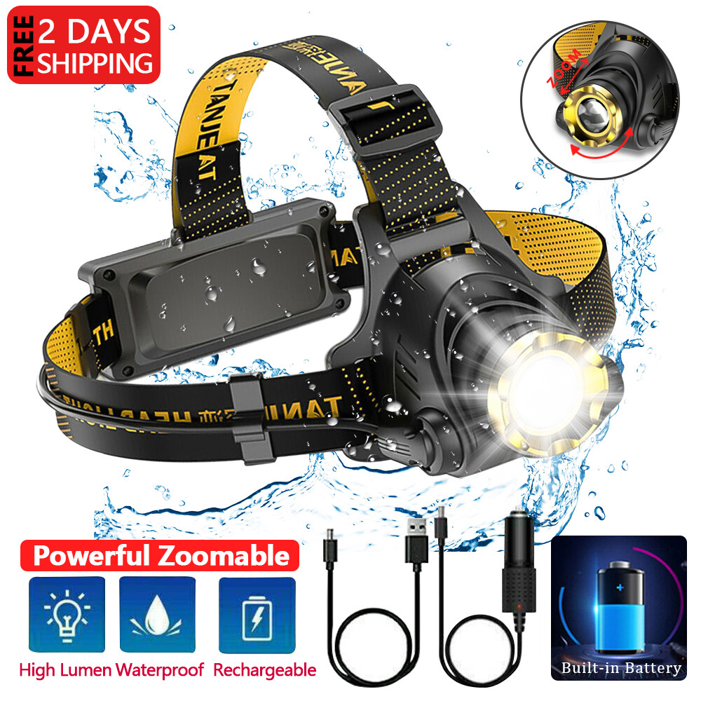 2 pack Super Bright LED Headlamp Camping Waterproof Flashlights Hiking Torch
