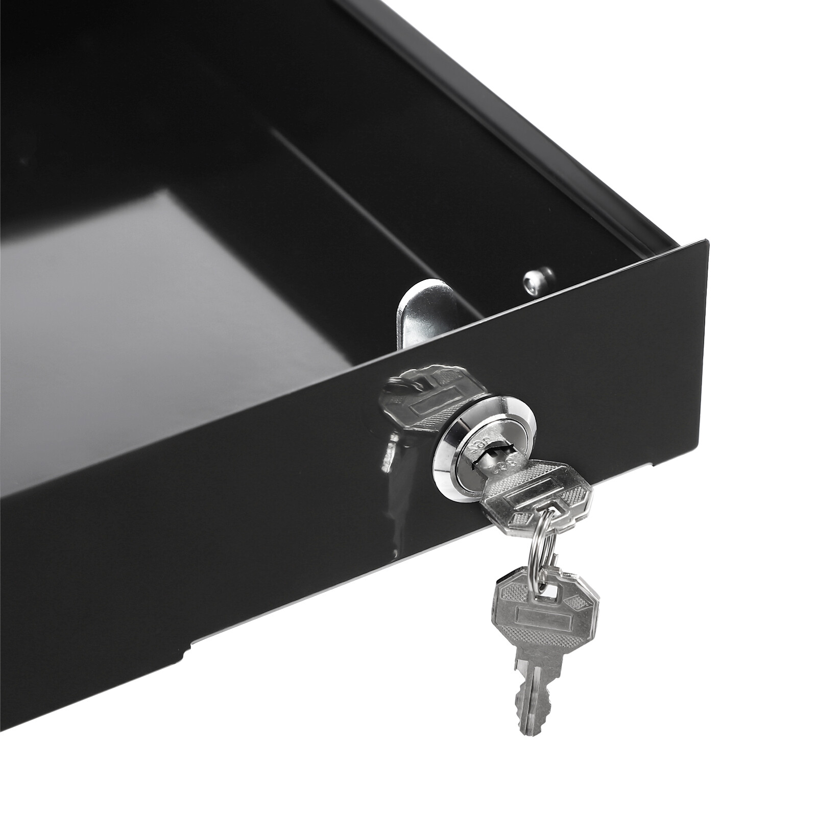 Under Desk Mounted Drawer Storage Sliding Out Tray Black Space Saver With Keys