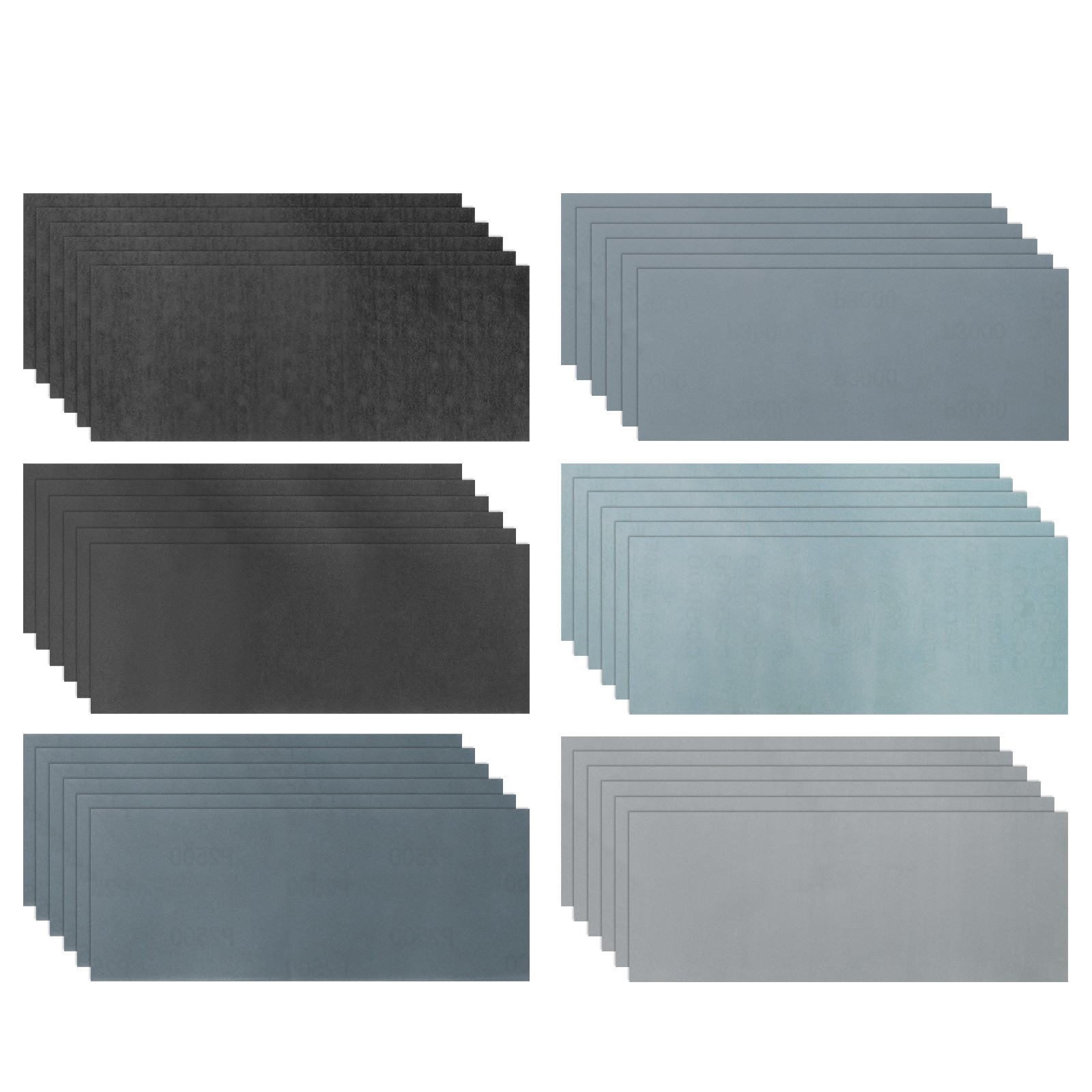 36pcs Sandpaper 1500 2000 2500 3000 5000 7000 High Grit Wet Dry Sanding Sheets