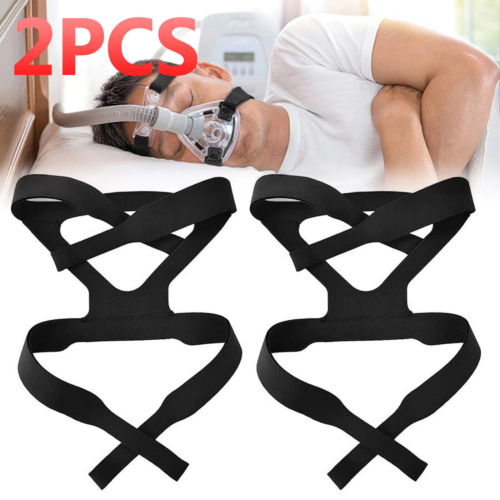 2 Pack Universal CPAP Mask Headgear Strap for ResMed Mirage Philips Respironics