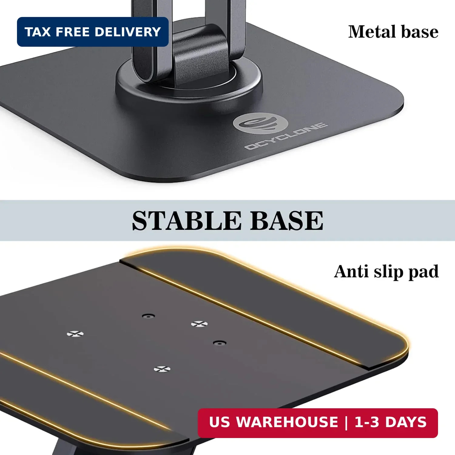 iPad Stand, 360° Rotating Adjustable Foldable iPad Tablet Holder for Desk FAST