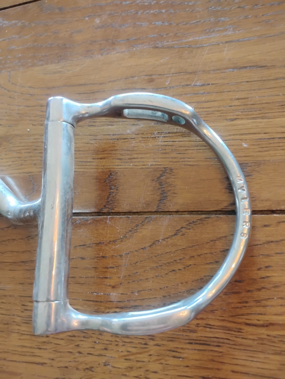 Myler D-Ring Snaffle Bit 5.5" Level 1 with removable curb chain