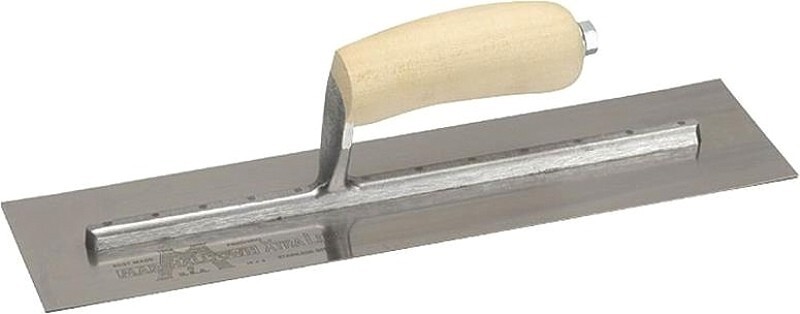 NEW Marshalltown MXS57 Finishing Trowel 14"x3", CURVED Wood Handle USA