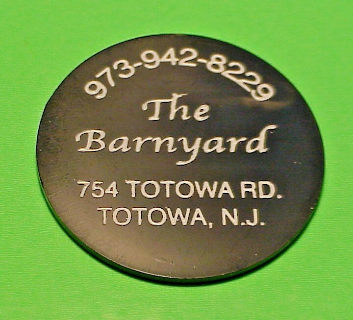 TOTOWA  NEW JERSEY  NJ  THE BARNYARD  /   DRINK  TRADE TOKEN