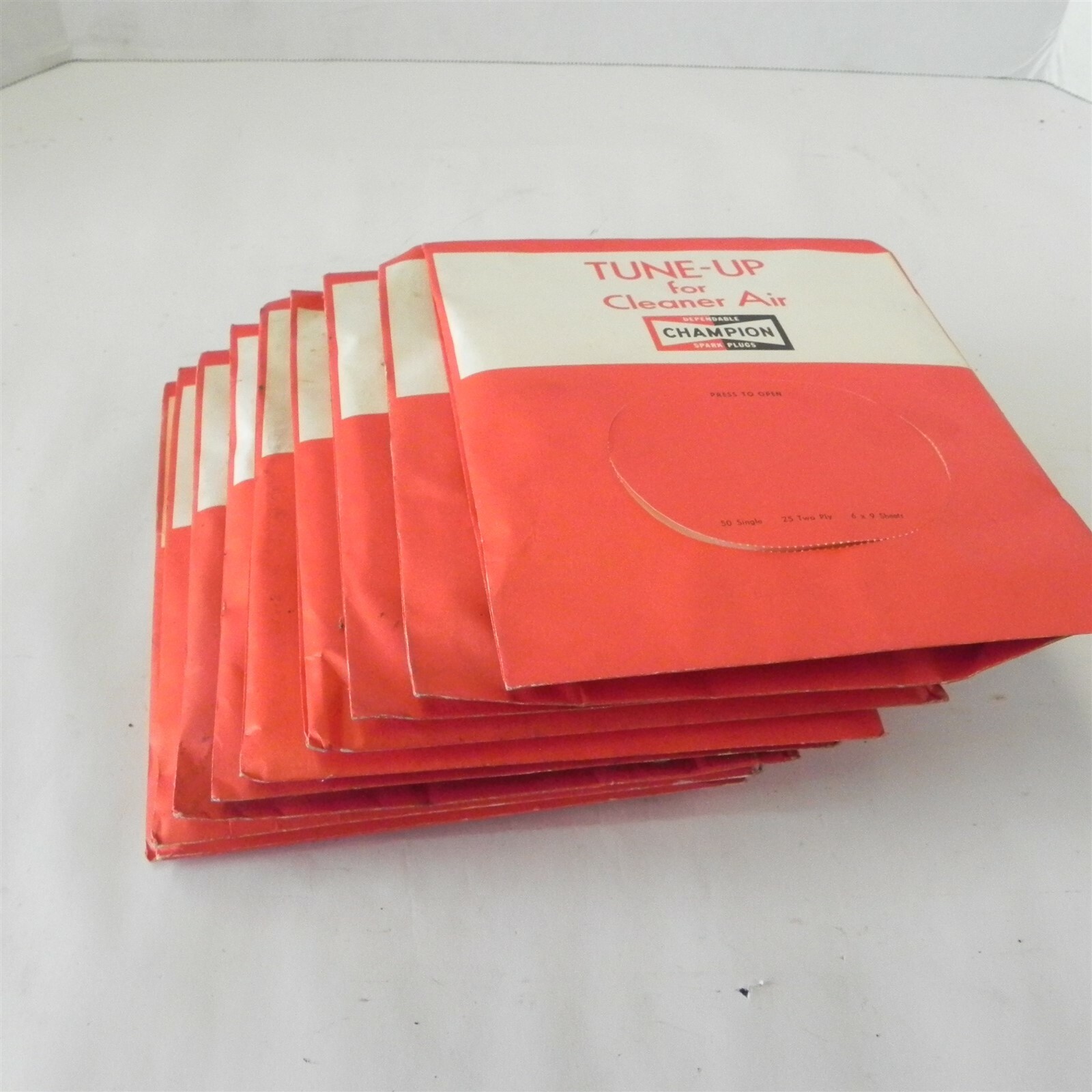 1950's-70's CHAMPION SPARK PLUG GAS OIL SERVICE TISSUE ACCESSORY GIVE AWAY PROMO