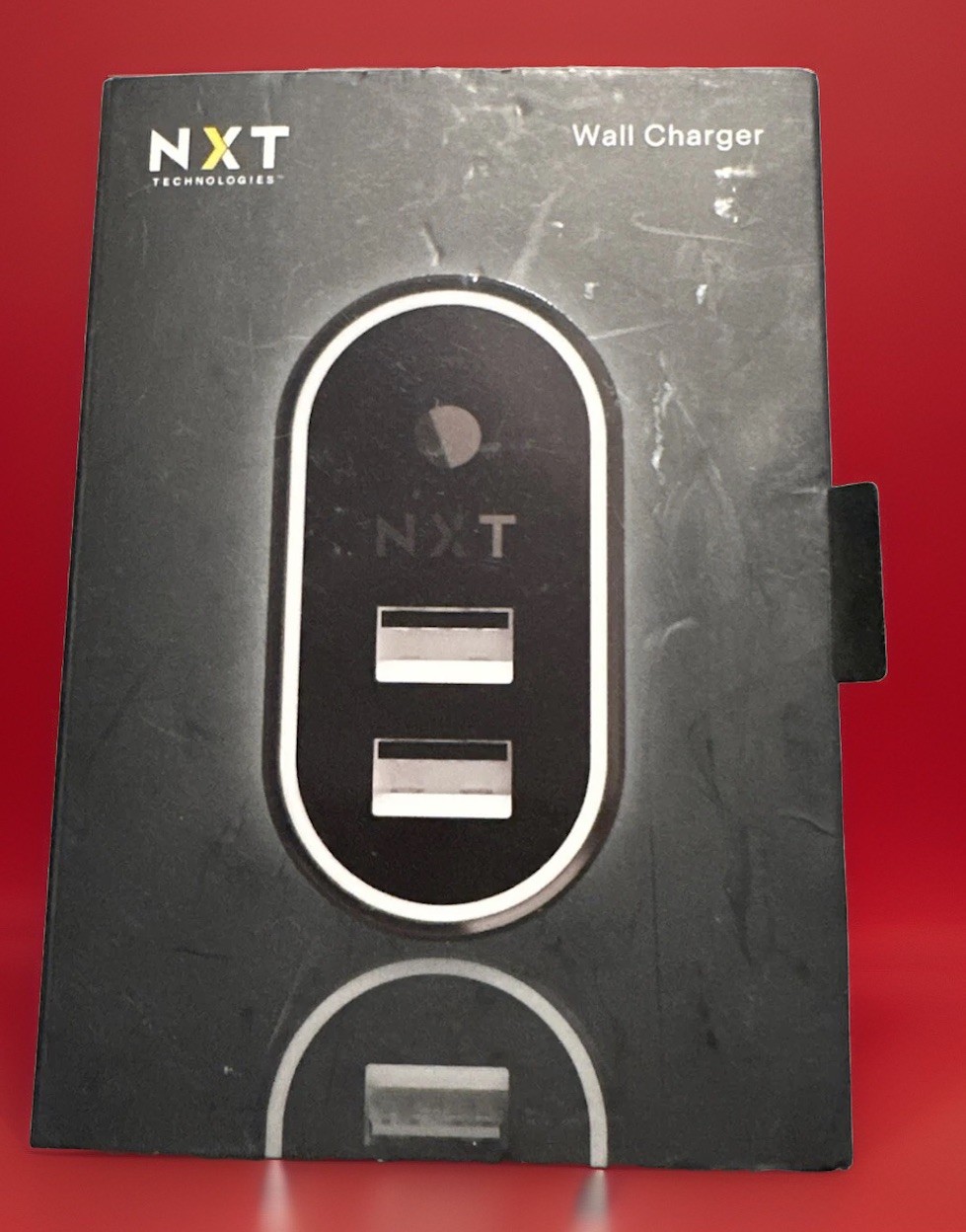 NXT Technologies™ Rapid WALL CHARGER TWO USB PORTS Black NX59491 Lights Up NEW!
