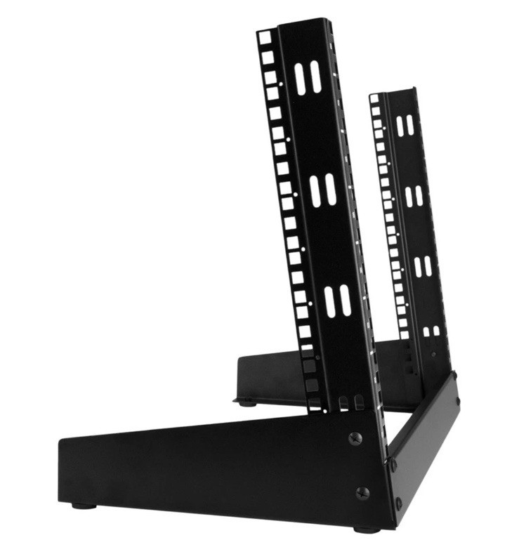 StarTech 8U Desktop PC Rack - 2-Post Open Frame Rack - 19in Open Frame IT Rack