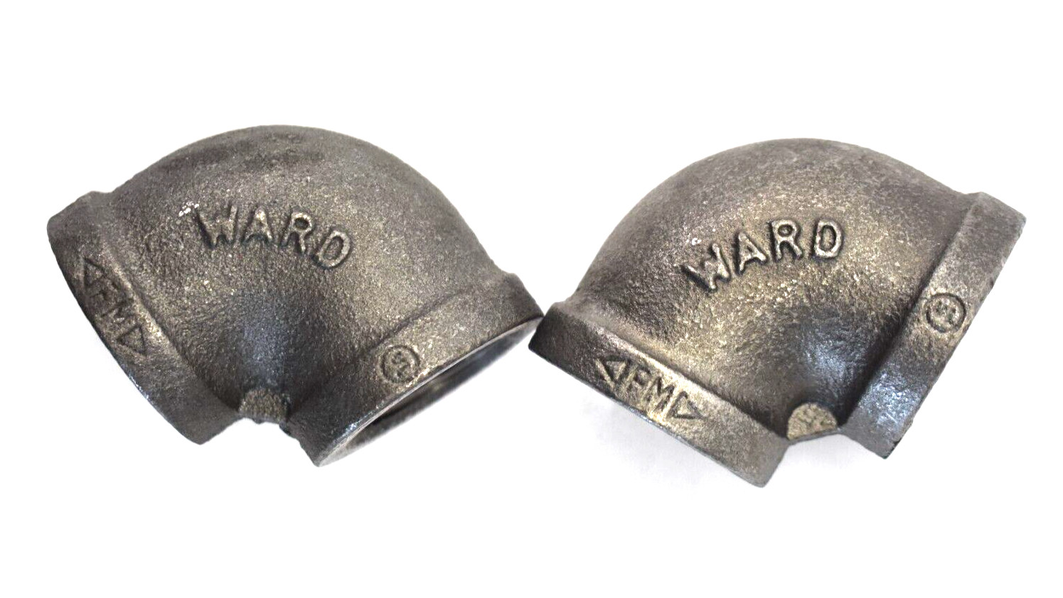 Lot of 2 Ward 90° Straight Pipe Elbow 1" Nominal FNPT End Style 125lb Black