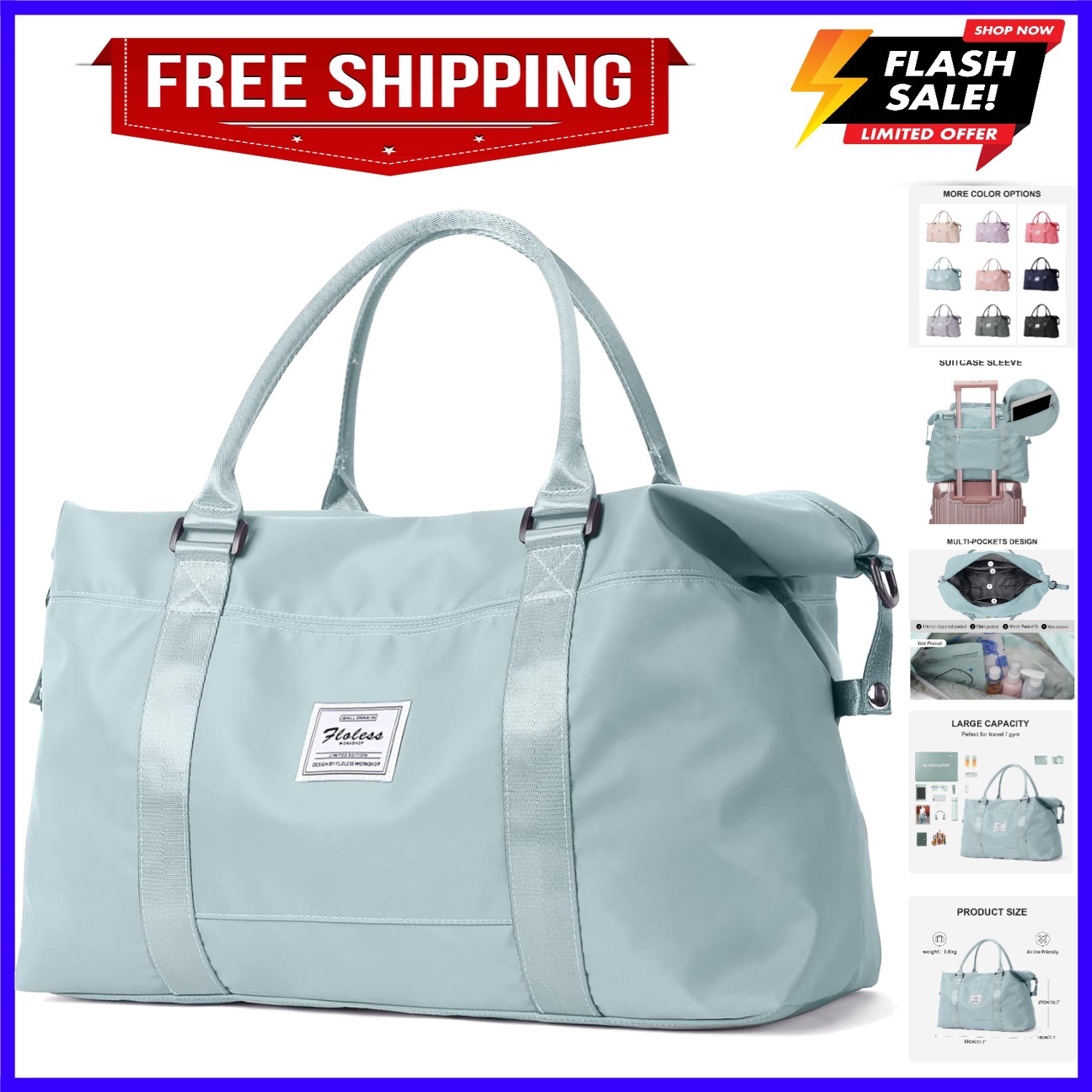 Sport Travel Duffle Bag Large Gym Tote Bag for Women, Weekender Carry on Bag ...