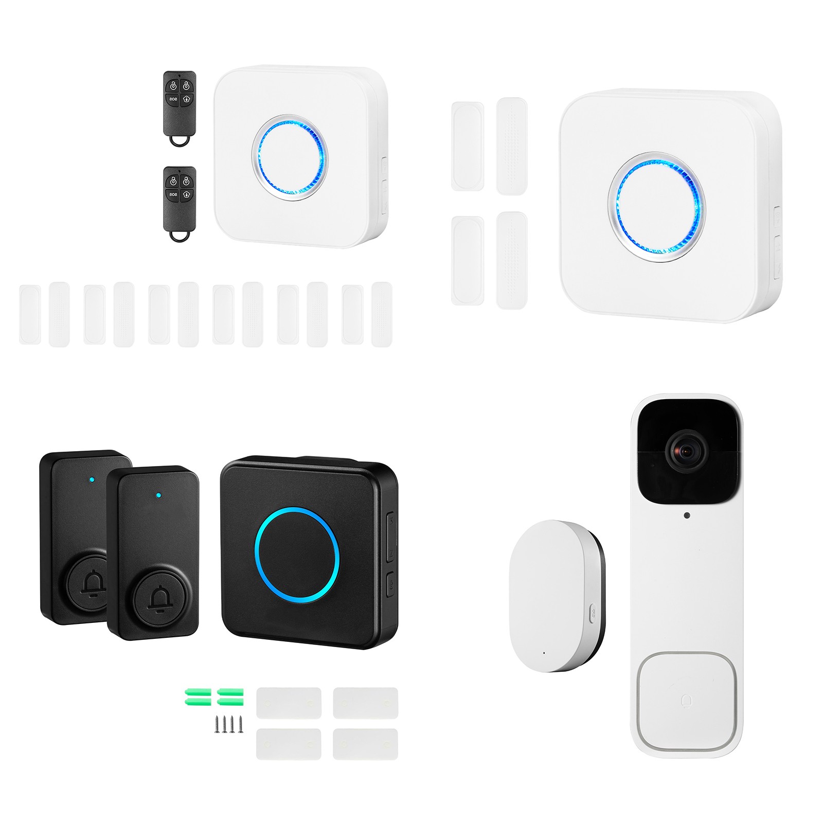 Uimoso Wireless Doorbell System with Video and Contact Sensor Alarm