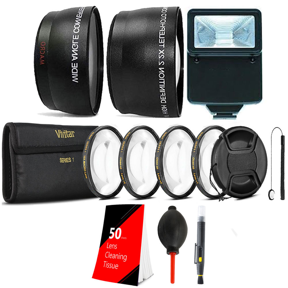 58mm Fisheye Telephoto & Wide Angle Lens + Macro Kit + Top Kit for Canon DSLR