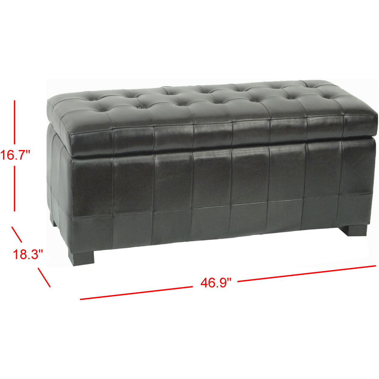 SAFAVIEH Large Manhattan Storage Bench | Black |