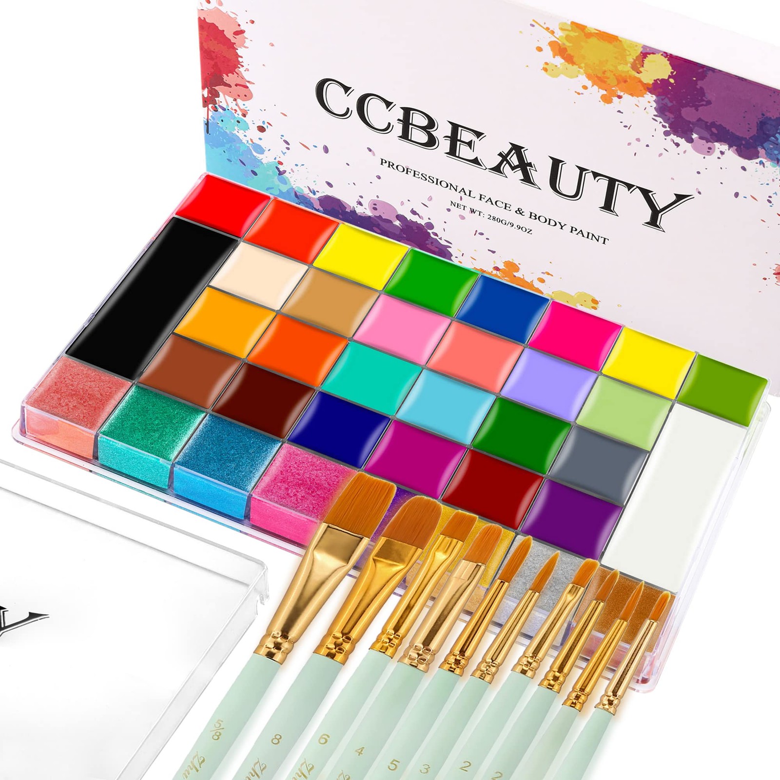 36 Colors Body Paint,Professional Large Painting Kit,Neon Painting Palette,Oi...