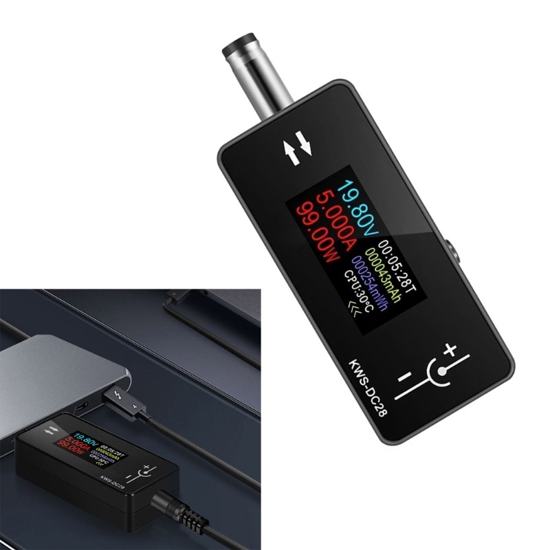 Voltage Ammeter 0.96inch Display DC5.5x2.5 Interface Tester Power Meter