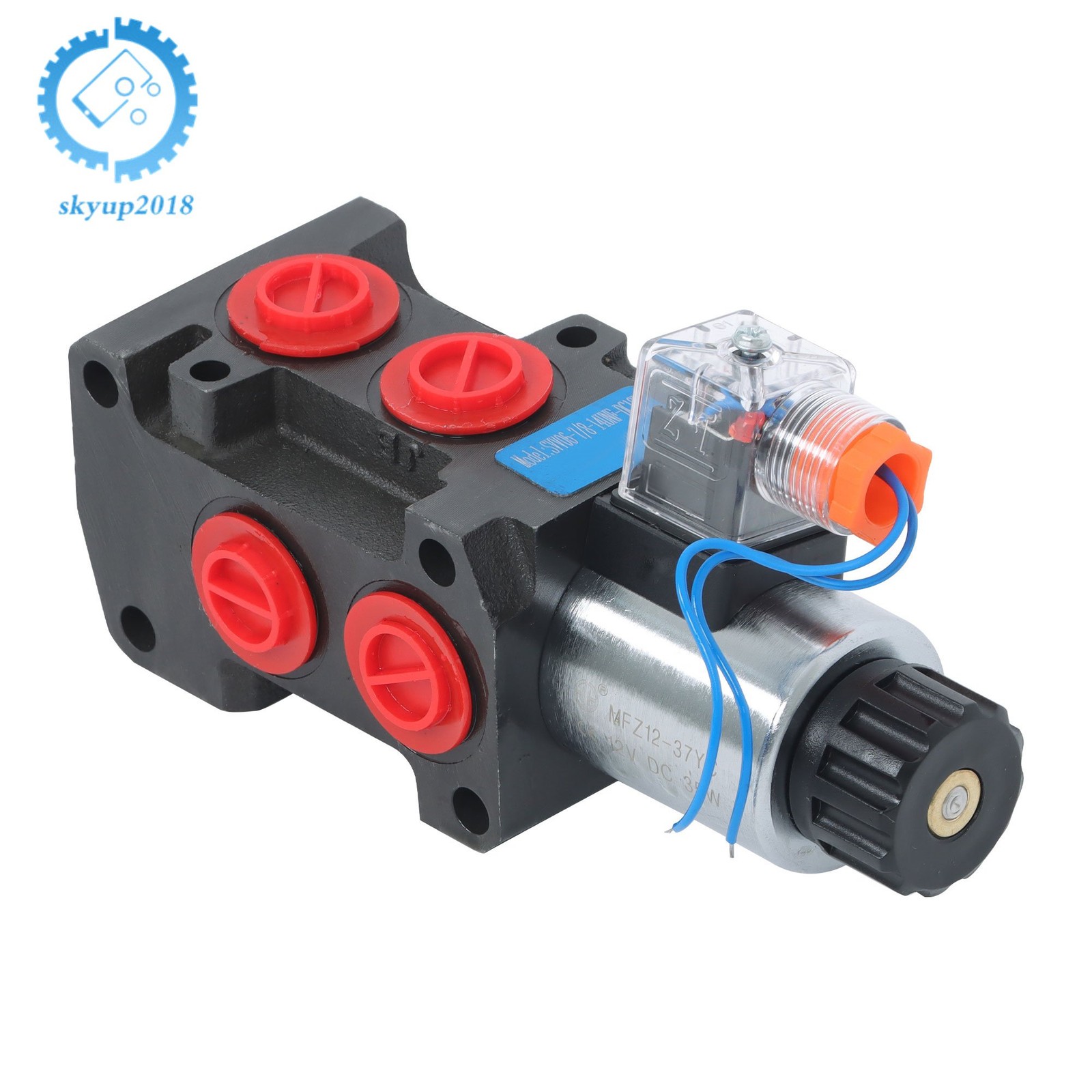 13gpm Hydraulic 6 Port Solenoid Diverter Selector Valve 1/2"BSP 12VDC