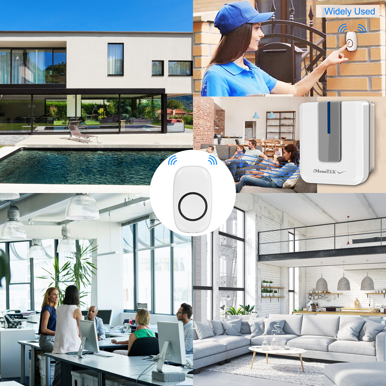 LED 4 Volume 1000FT Wireless Doorbell Chime [1 Plugin Receiver + 1 Transmitter]*
