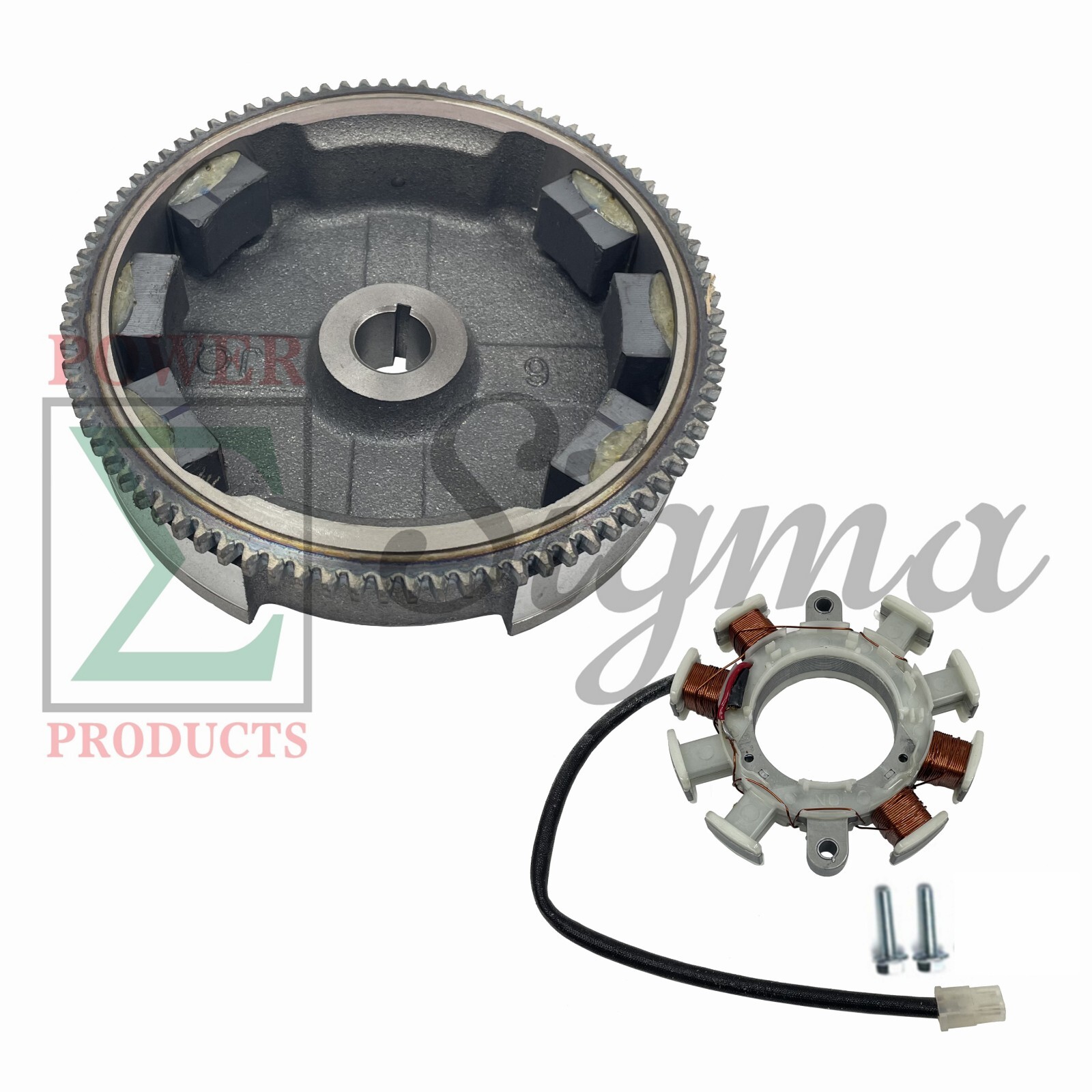 Flywheel & 5A Charging Coil For Headlight For Honda GX160 GX200 5.5/6.5HP Engine