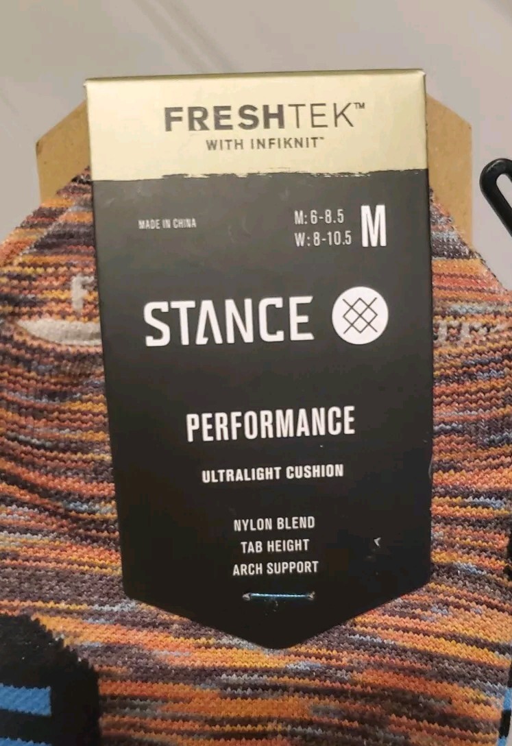 Men's Stance Performance FreshTek Cautionary Tab Socks - MED 6 - 8.5