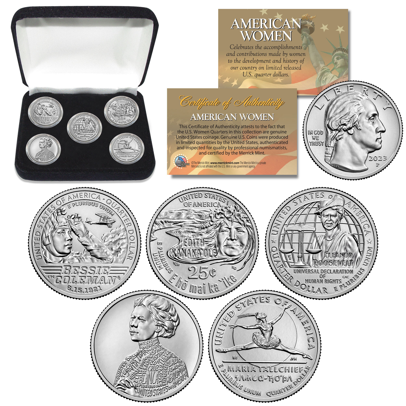2023 American Women Quarters 5-Coin Full Genuine U.S. Set with BOX (P-Mint)