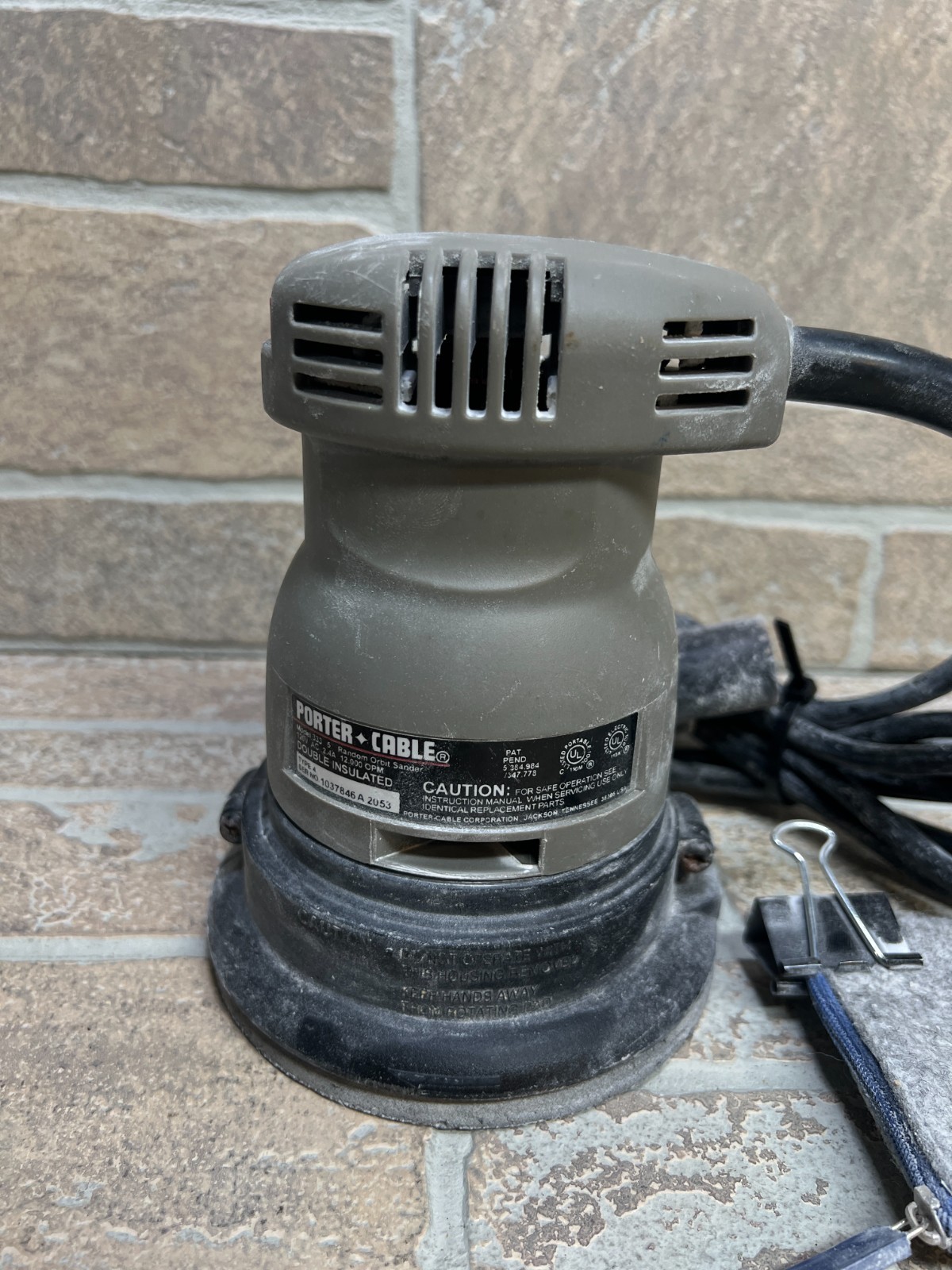 PORTER CABLE MODEL 333 QUICKSAND 5" RANDOM ORBIT FINISHING SANDER, TESTED