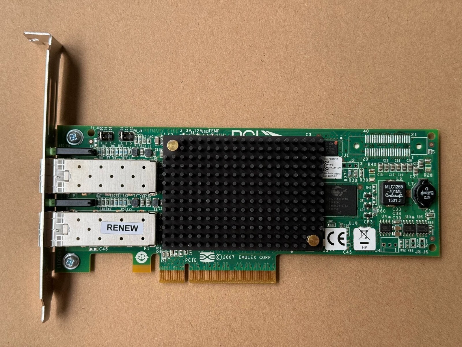 HP AJ763B 697890-001 AJ763-63003 82E 8GB PCI-E Dual Port Adapter LPE12002