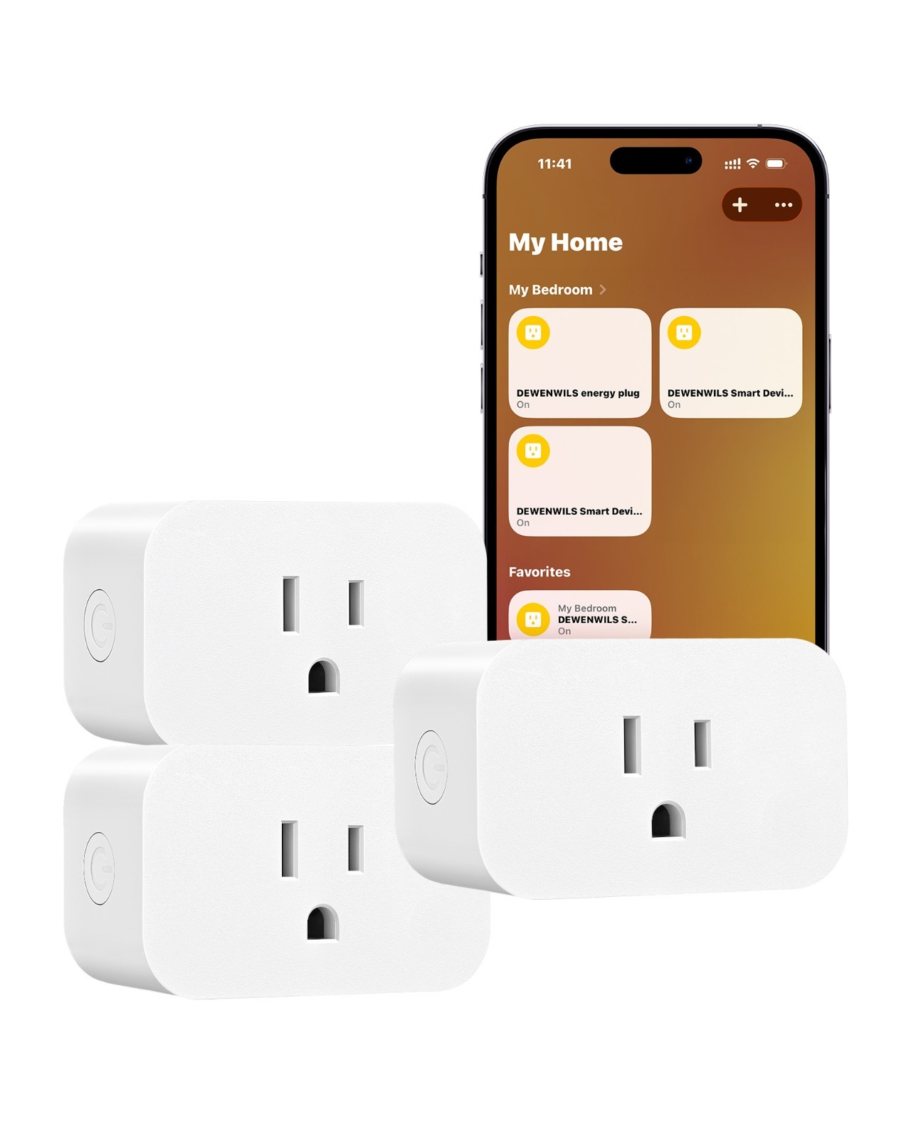Matter Smart Plug, Work with Alexa, Apple Home, Google, SmartThings, 3 Pack